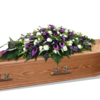 Coffin Spray Purple Lilies and White Roses