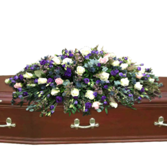 Coffin Spray in Purple and Cream